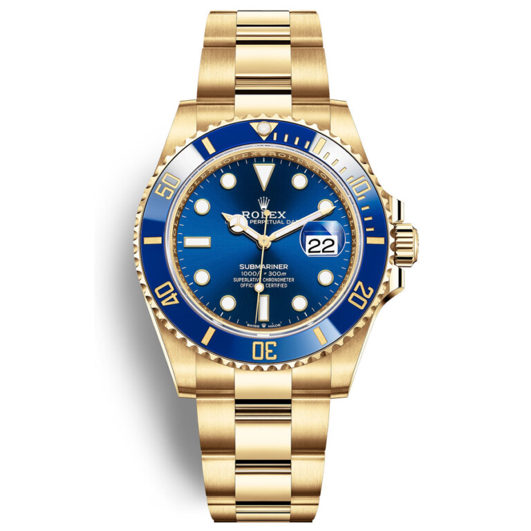 Rolex Submariner Blue Dial 18K Yellow Gold Oyster Bracelet Men’s Watch 2022