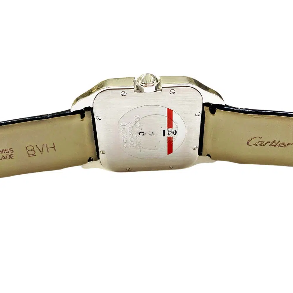 Cartier Santos Dumont Black WH100251 White Gold with Black Alligator Leather Watch – image 6
