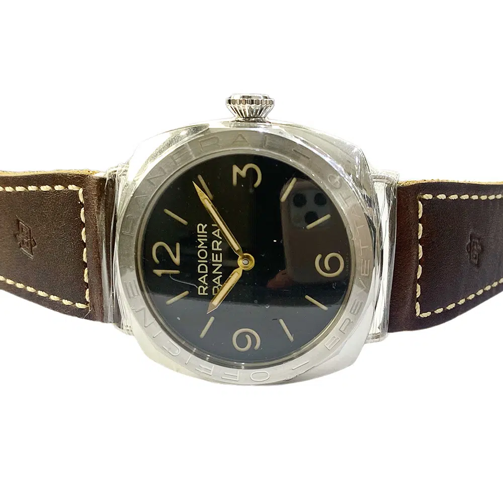 Panerai Radiomir PAM00685 47mm Stainless Steel with Brown Leather Watch Black Dial – image 4