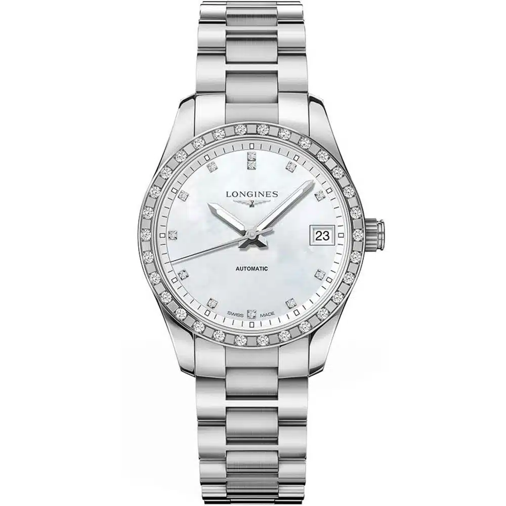Longines Conquest Classic L2.385.0.87.6 34mm Stainless Steel with White MOP Dial Watch