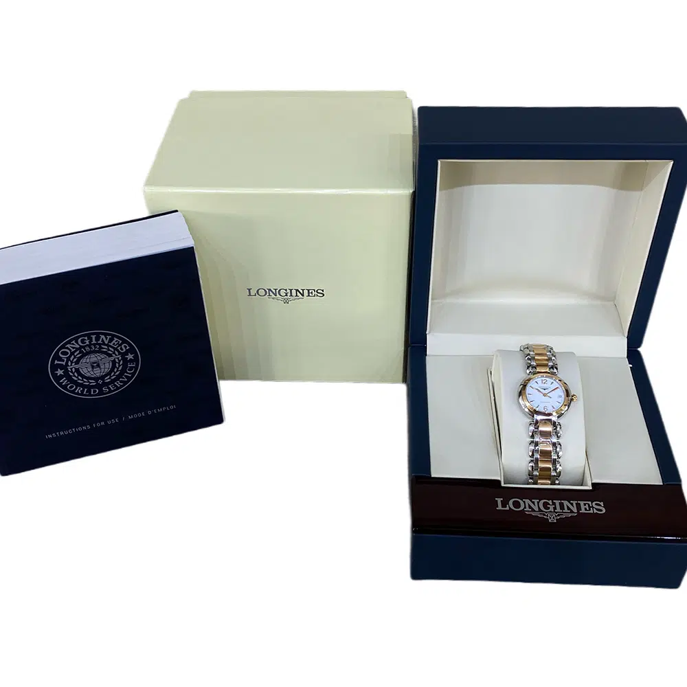Longines PrimaLuna L8.111.5.16.6 26.5mm Rose Gold/Stainless Steel with White Dial Watch – image 5