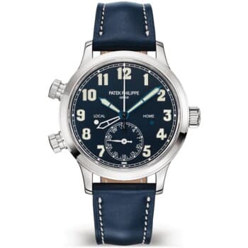 Patek Philippe Calatrava Travel Time 5524G-001 white gold watch, blue dial