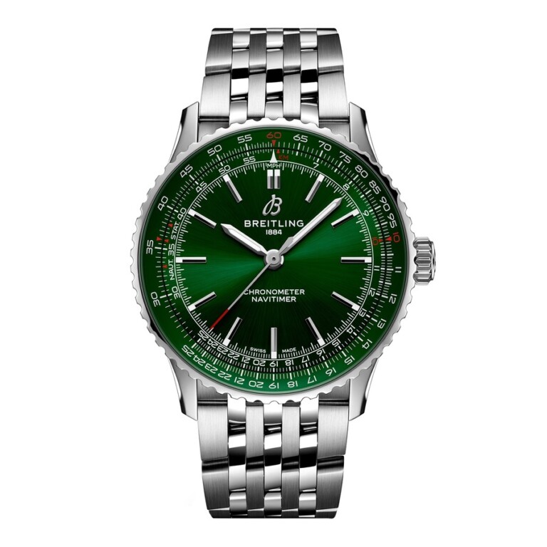 Breitling Navitimer 41mm A17329371L1A1 Stainless Steel Watch Green Dial 2024