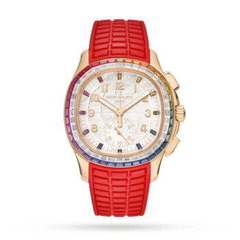 Patek Philippe Aquanaut Luce Rainbow Bezel 7968/300R-001 39.9mm Rose Gold with Mother of Pearl Dial