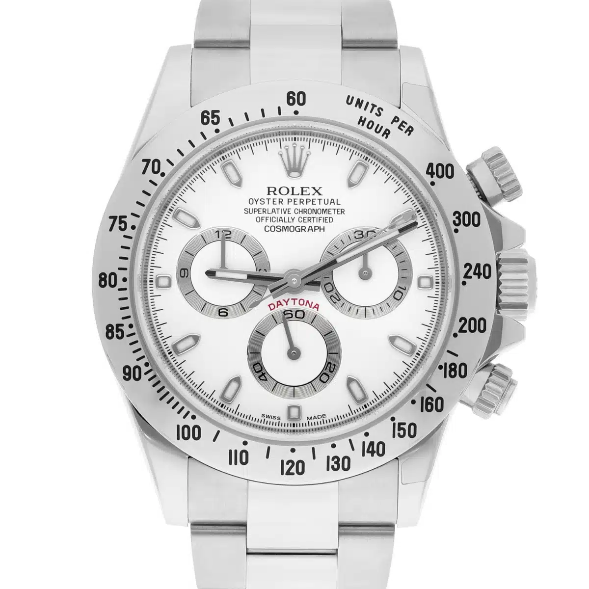 Rolex Cosmograph Daytona Stainless Steel 40mm White Dial Men's Watch 116520 B/P