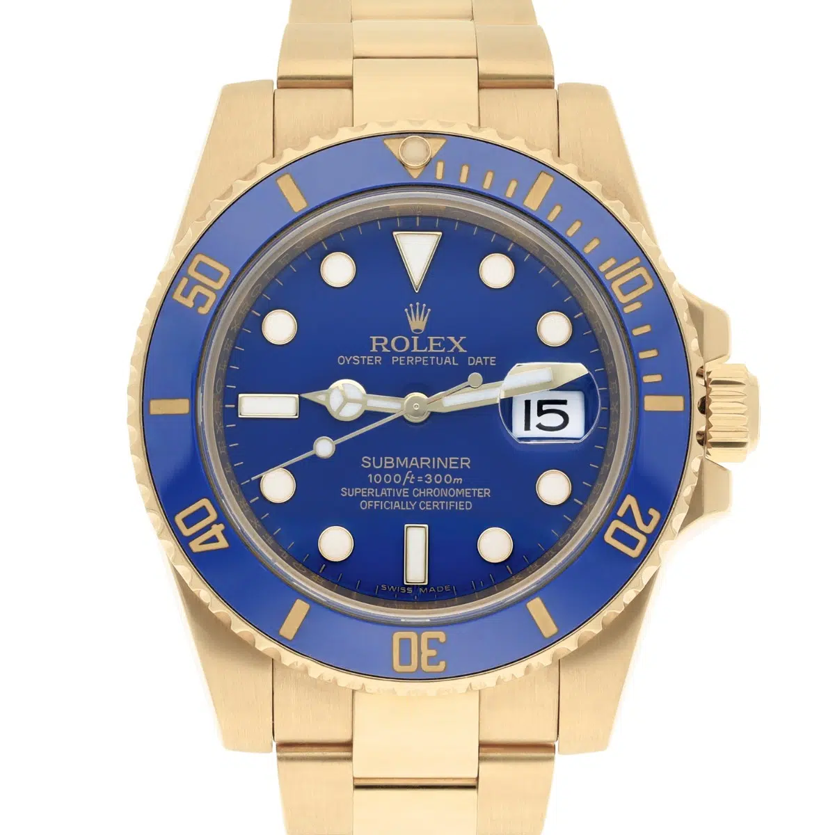 Rolex Submariner Ceramic Blue 116618LB Yellow Gold 40mm Watch - 2009 – image 2