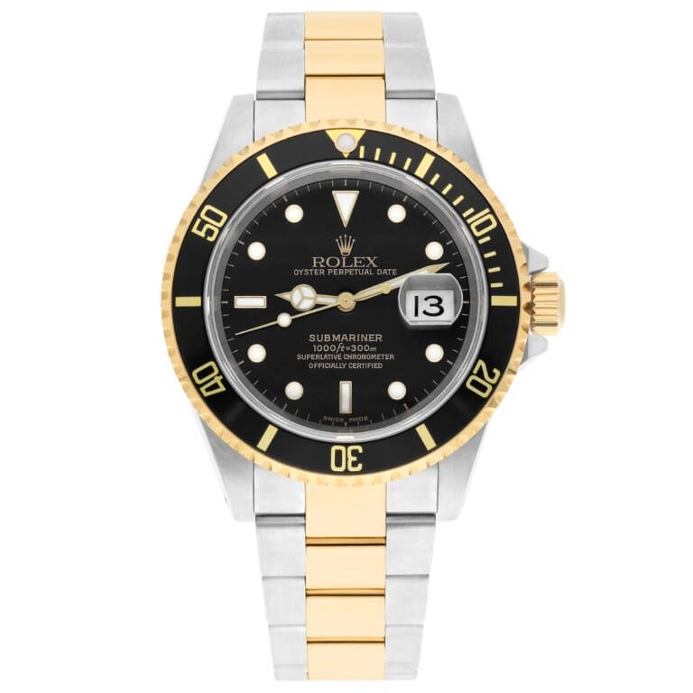 Rolex Steel & 18K Yellow Gold 40mm Submariner Black 16613N 18K Gold Buckle B/P – alternate view