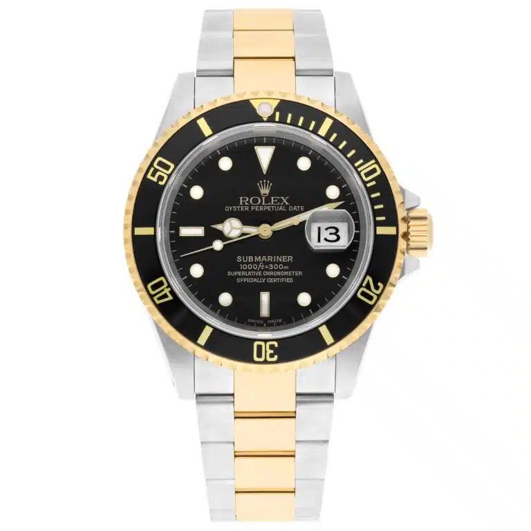 Rolex Steel & 18K Yellow Gold 40mm Submariner Black 16613N 18K Gold Buckle B/P – image 2