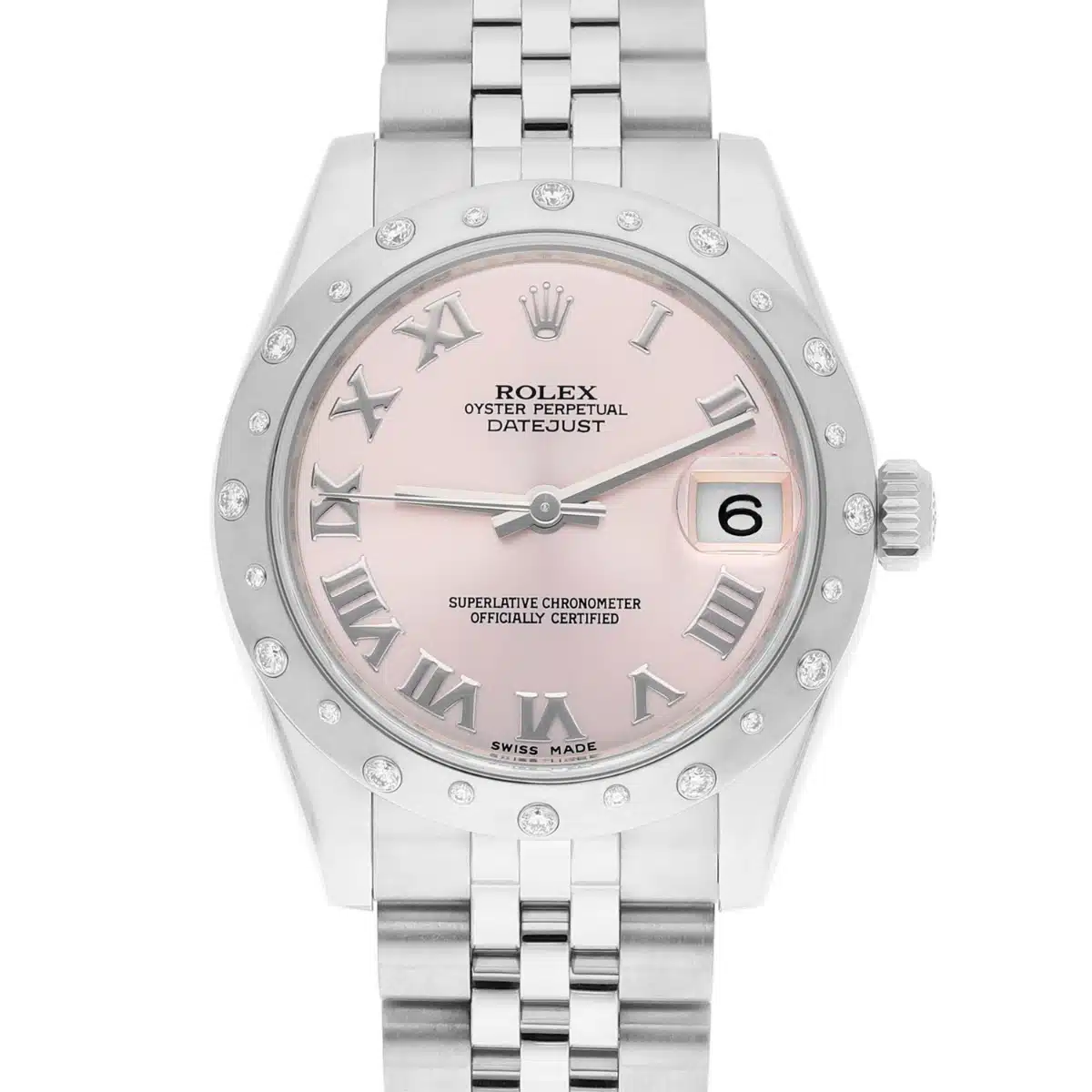 Rolex Ladies Datejust 178344 31mm Pink Dial Scattered Diamond Bezel Jubilee Band - 2017 – image 2
