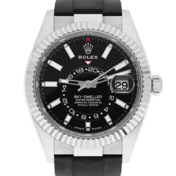 Rolex Sky-Dweller 42mm White Gold Black Dial Oysterflex Strap 336239 Complete