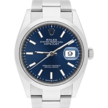 Rolex Datejust 36 126200 Blue Index Dial Oyster Bracelet COMPLETE MINT - 2021