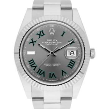 Rolex Datejust 126334 Stainless Steel 41mm Gray Wimbledon Dial Complete MINT