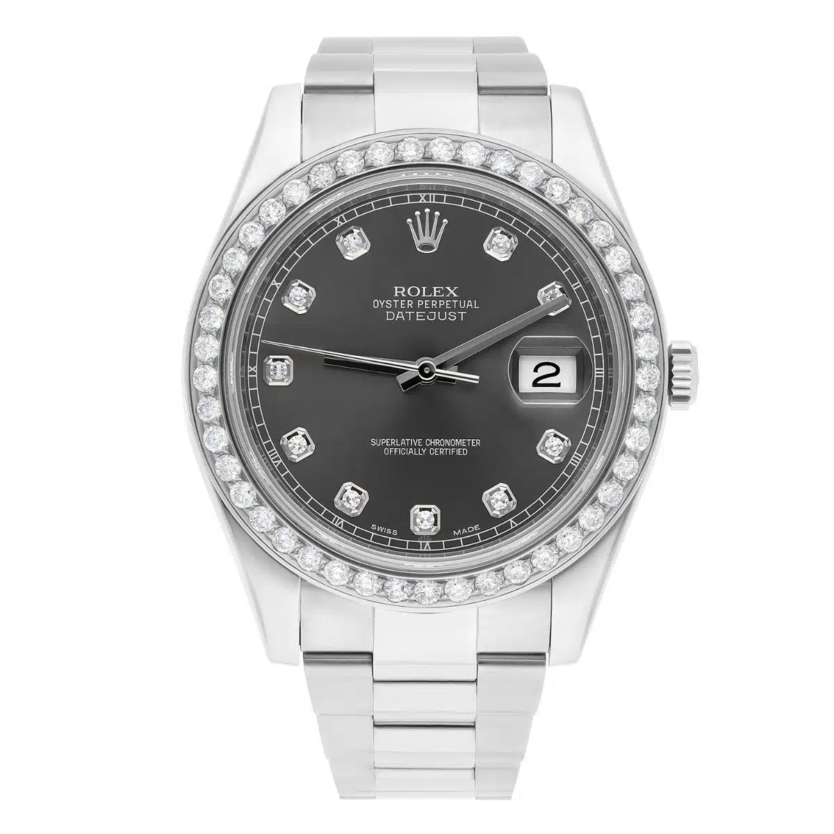 Rolex Datejust 41mm II Steel/18k WG Rhodium Diamond Dial Watch Oyster 116334 – image 2