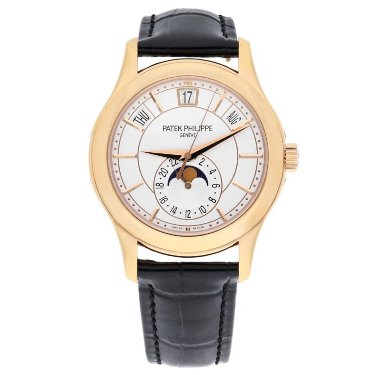 Patek Philippe Complications 5205R-001 rose gold watch, silver dial