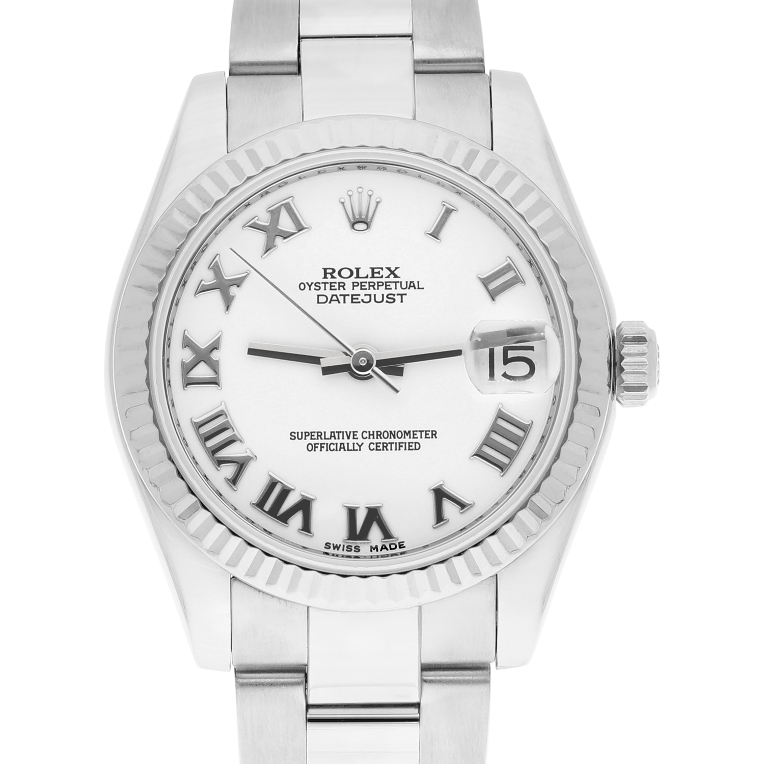 Rolex Lady-Datejust 31mm Stainless Steel White Roman Dial 178274 Oyster