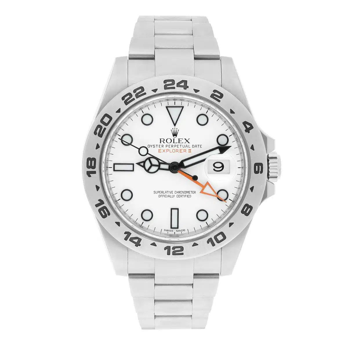 Rolex Explorer II 216570 White Dial Stainless Steel Mens Watch Complete Service