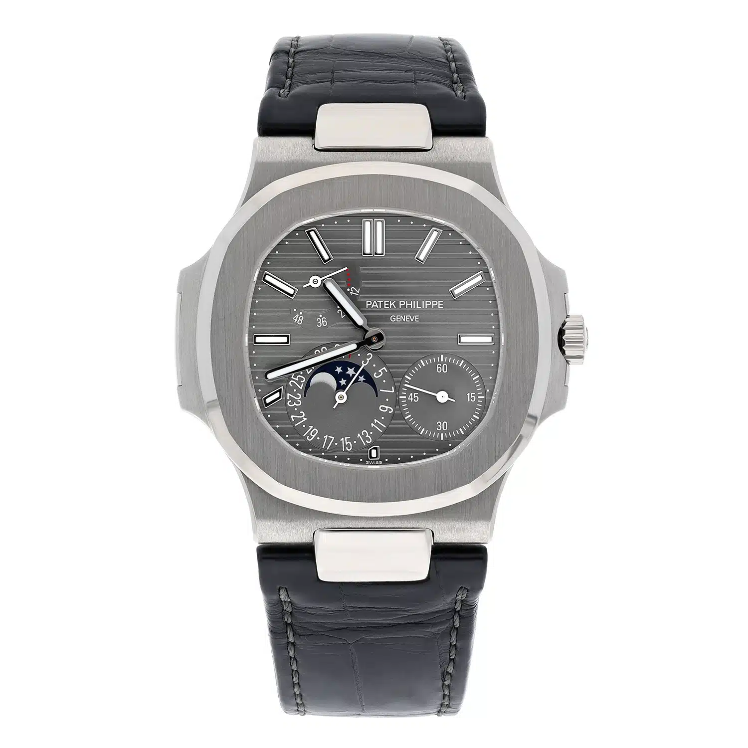 Patek Philippe Nautilus 5712G-001 Moonphase White Gold Mens Watch Grey Dial – image 2