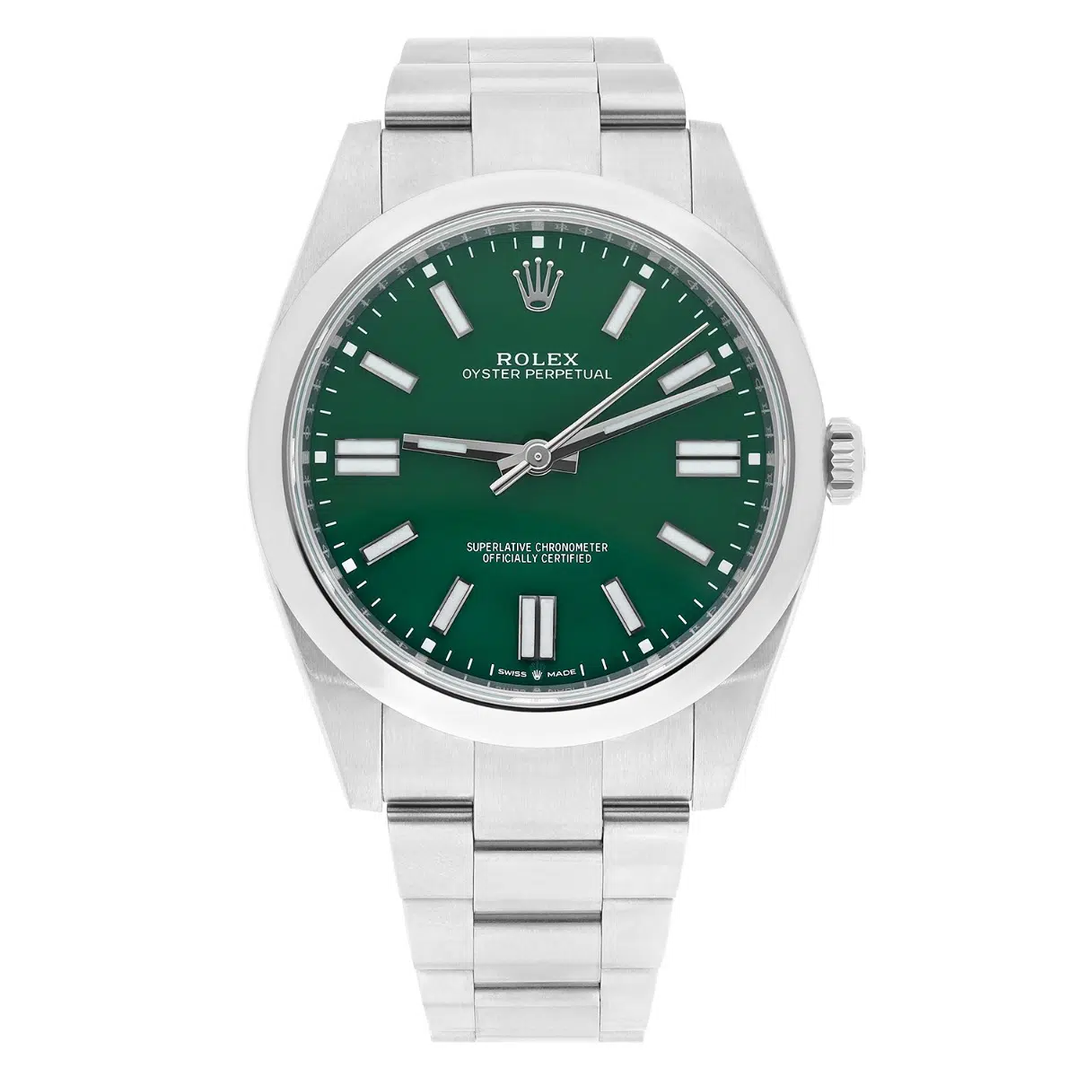 Rolex Oyster Perpetual 124300-0005 41mm Stainless Steel with Green Dial 2024