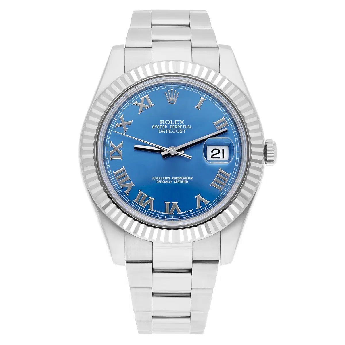 Rolex Datejust II Steel Blue Roman Dial Oyster Bracelet Mens 41mm Watch 116334 – image 2