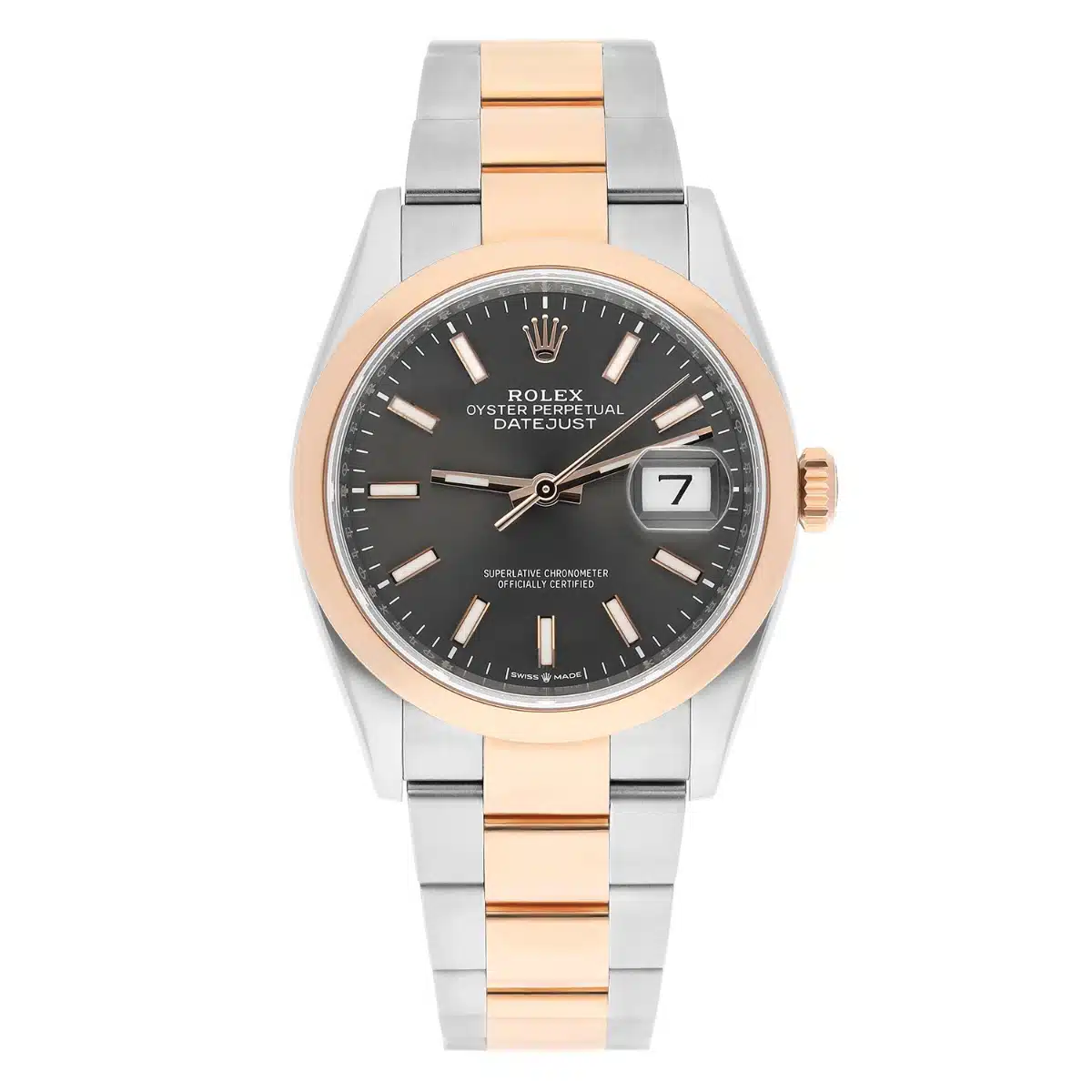 Rolex Datejust 126201 36mm Rose Gold/Steel Dark Rhodium Index Dial, Domed Bezel Oyster - 2024 – image 2