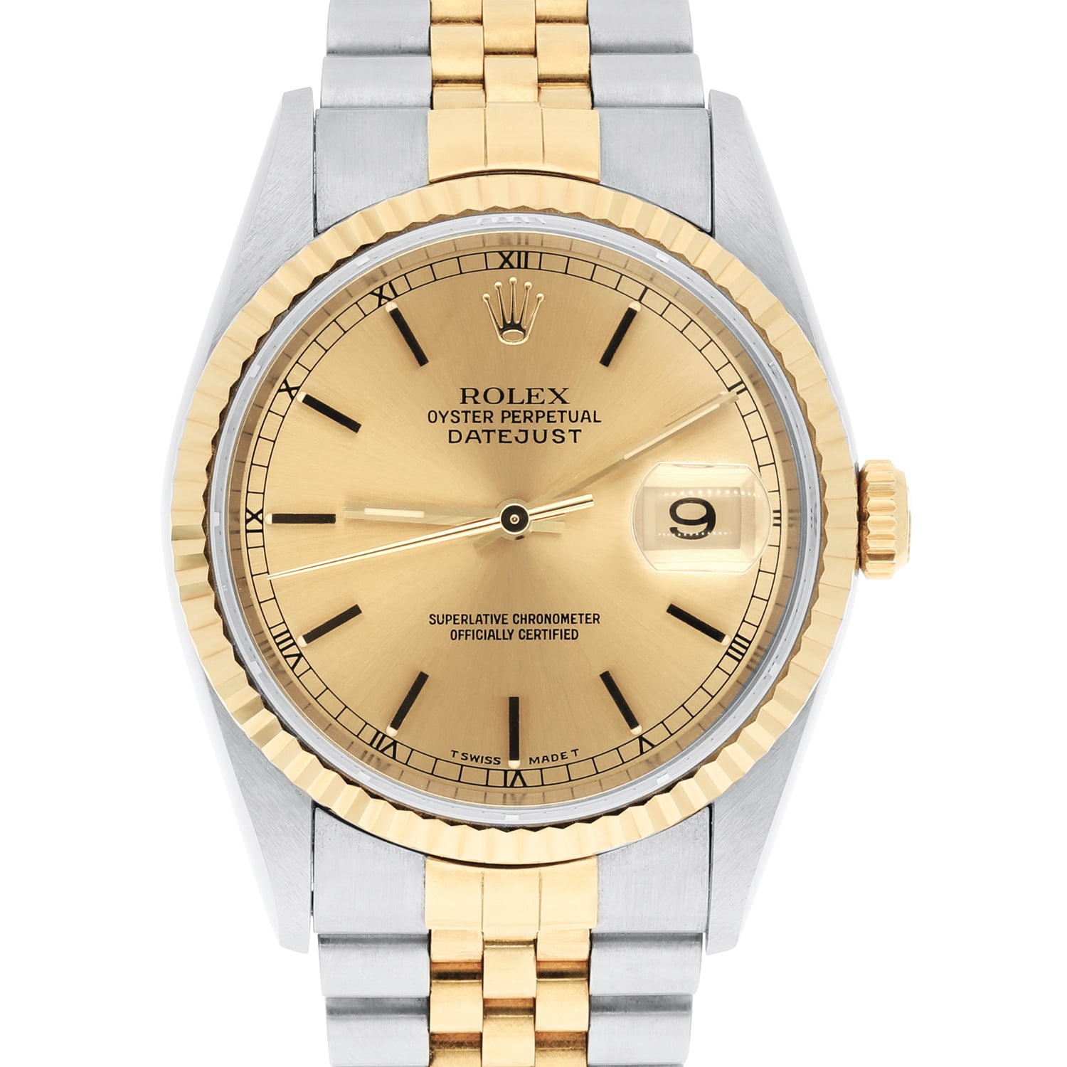 Rolex Datejust 36 Two Tone Champagne Dial Jubilee Band 16233 Circa 1995