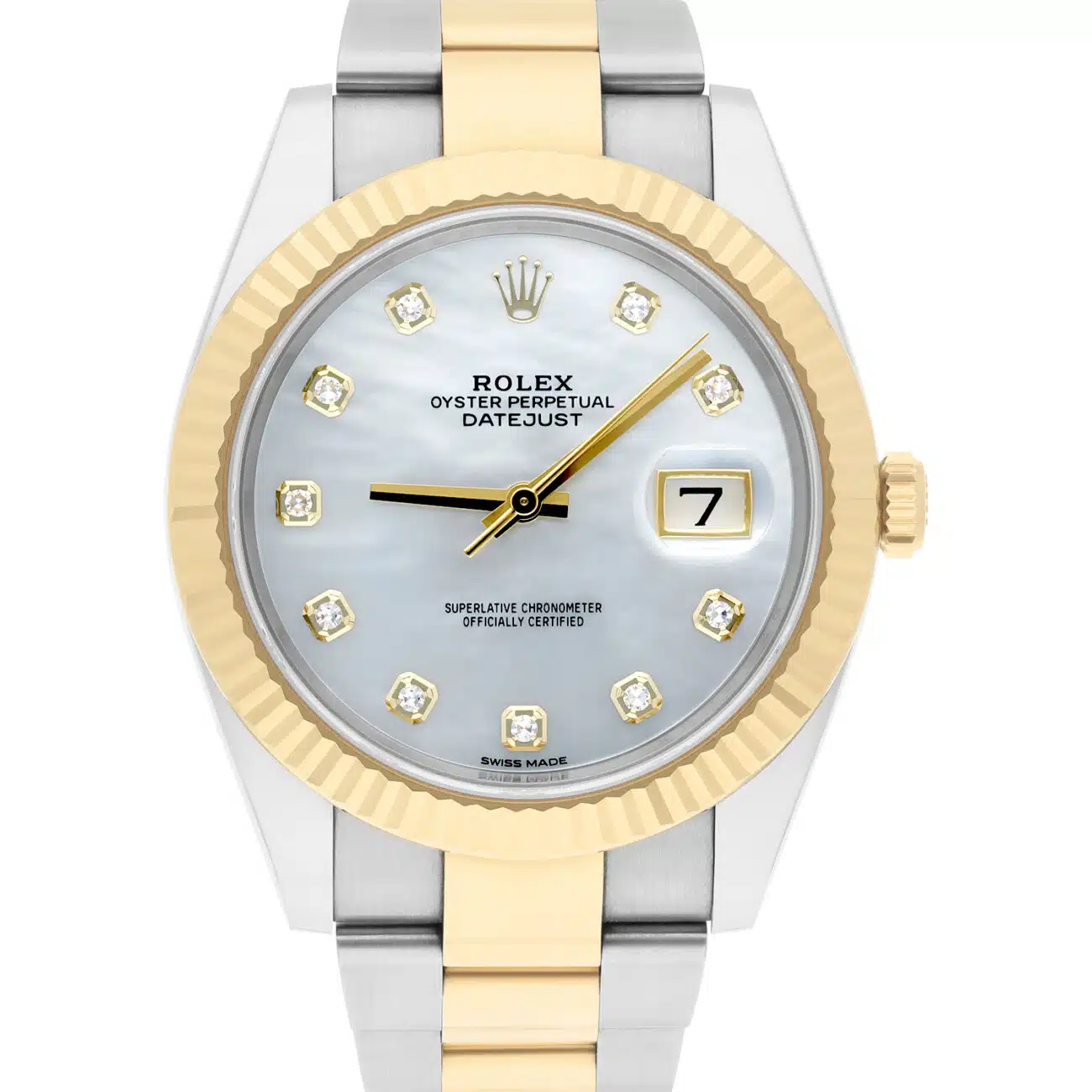 Rolex Datejust 41 Mother of Pearl Diamond Dial 126333 Oyster Band Complete