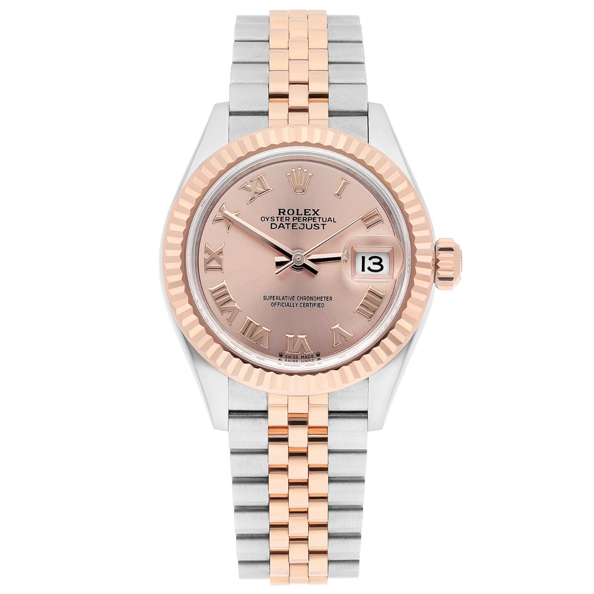Rolex Lady-Datejust 28mm 279171 Pink Sundust Roman Dial Jubilee Box/Papers