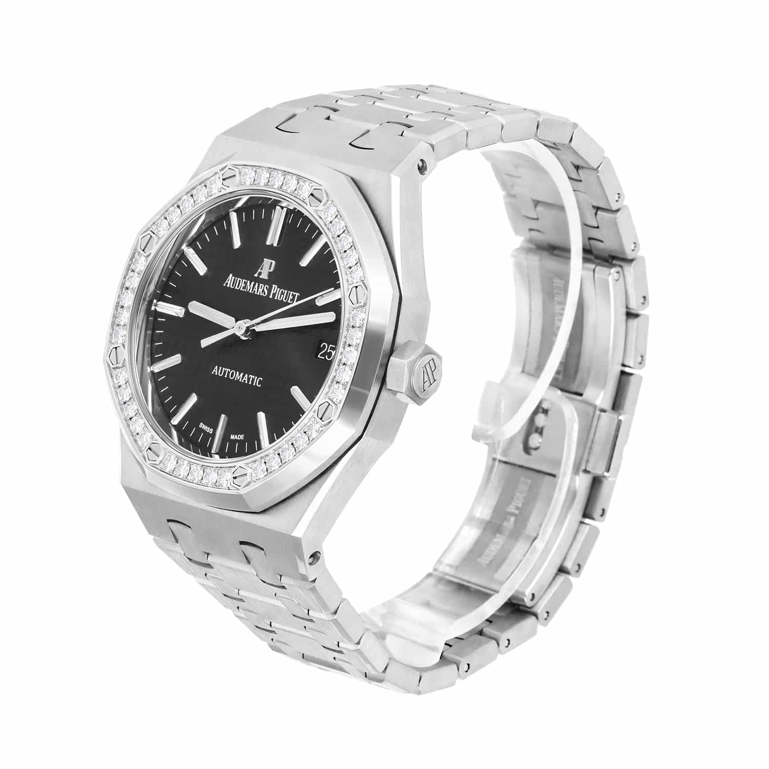 Audemars Piguet Royal Oak 15451ST.ZZ.1256ST.01 Ladies 37 Automatic Diamond Bezel