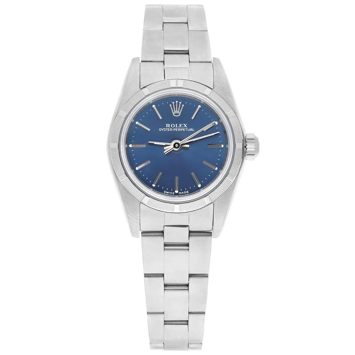 Rolex Ladies Oyster Perpetual Stainless Steel Automatic Watch Blue Dial 76030 Circa 2002 – image 2