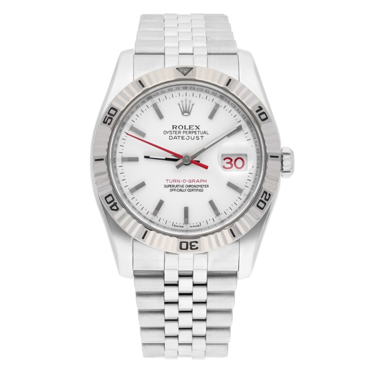 Rolex Datejust Turn-0-Graph 116264 36mm White Gold with White Dial Watch