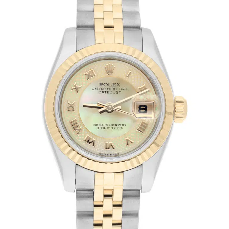 Rolex Datejust 26mm 179173 Two Tone Ladies Watch Rare Myriad Pearl Dial Jubilee