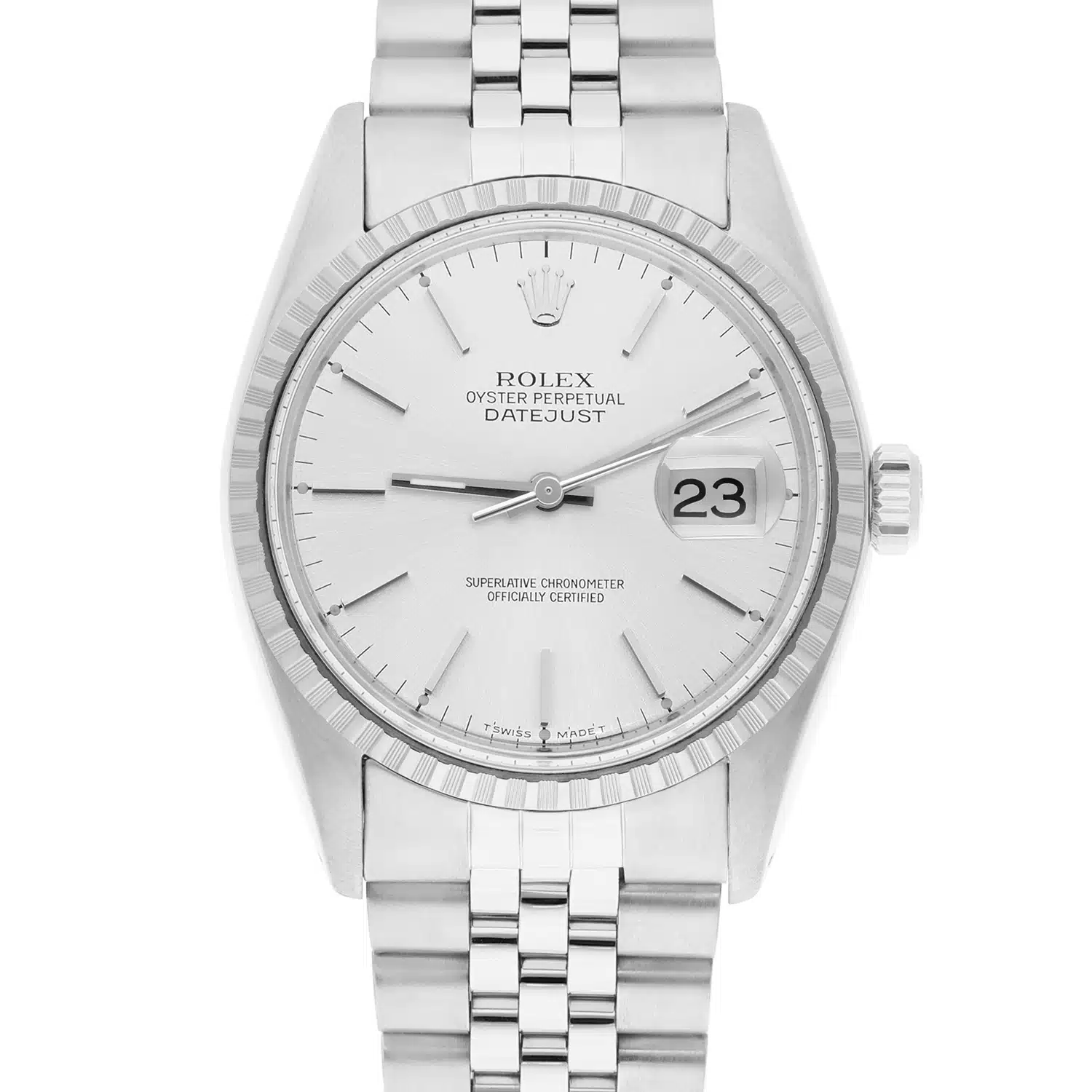 Rolex Datejust 36mm Stainless Steel 16030 Silver Index Dial, Circa 1982