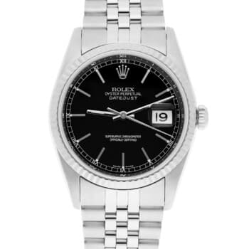 Rolex Datejust 36mm Stainless Steel 16234 Black Index Dial, Jubilee Circa 2000