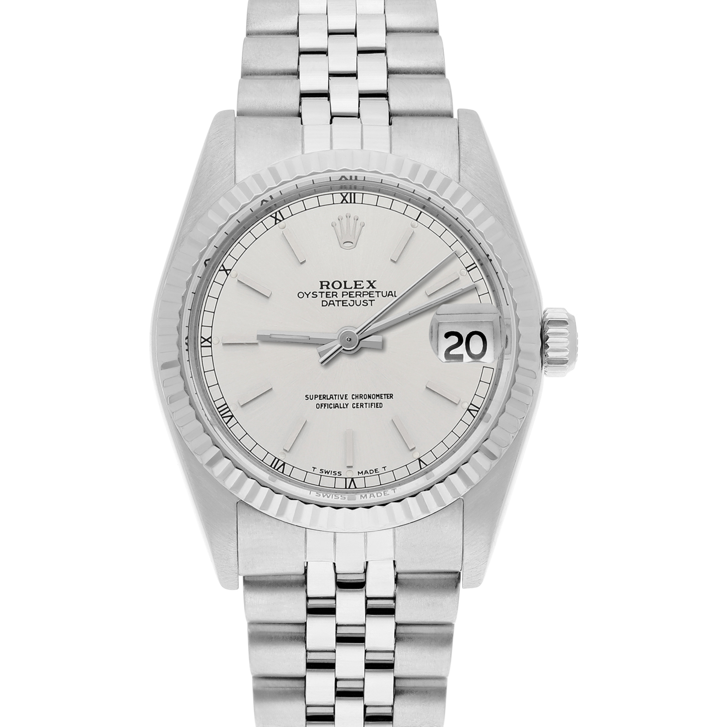 Rolex Datejust 31mm 68274 Silver Index Dial Stainless Steel Watch W/G Bezel Circa - 1984