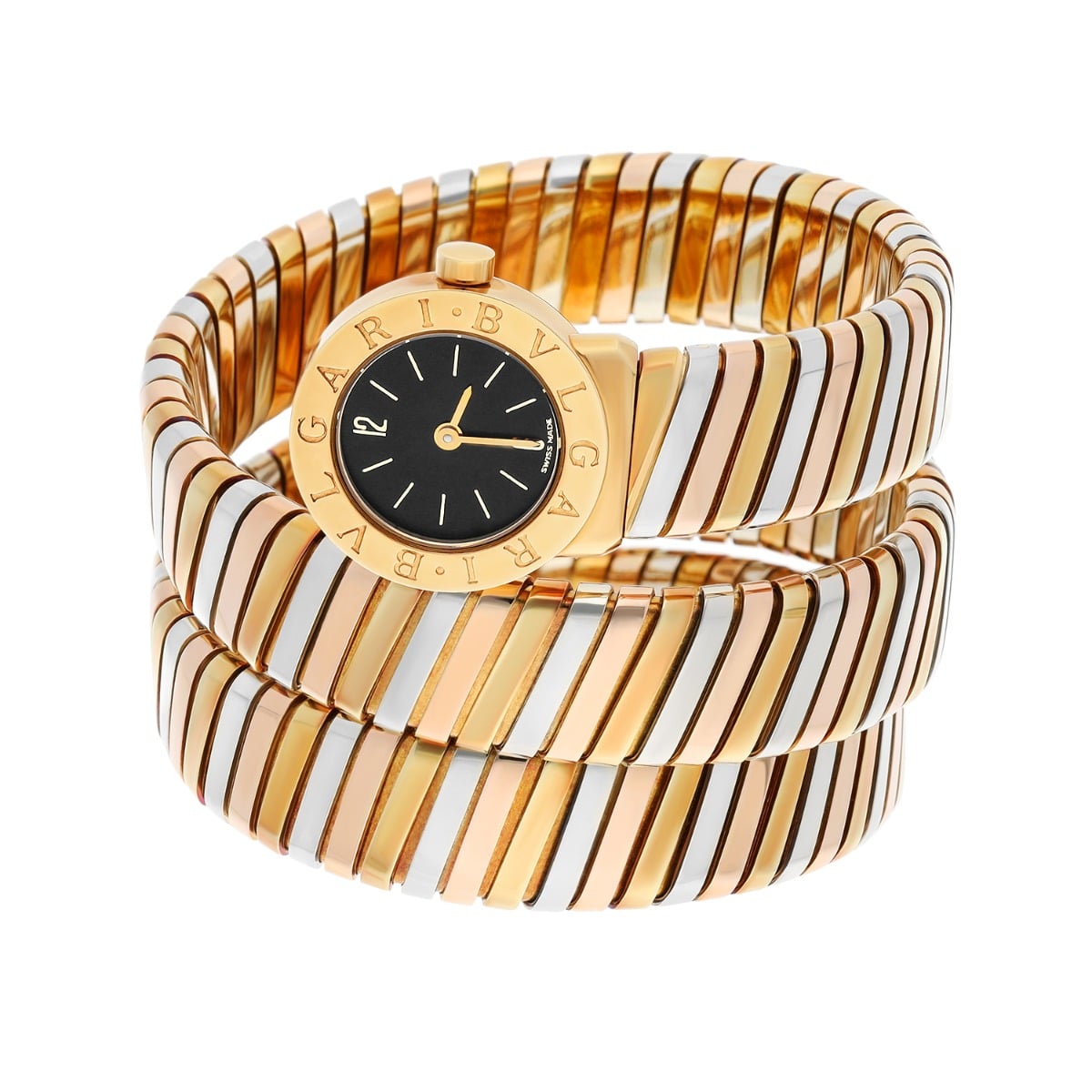 Bvlgari Vintage Serpenti Tubogas Quartz 19mm 18k Tri-Color Ladies Watch BB 19 1T