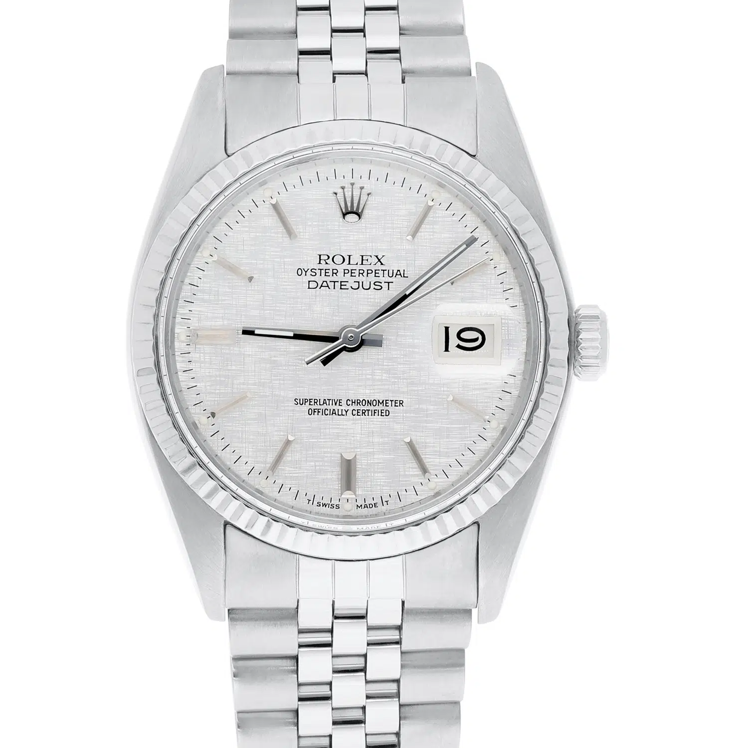 Rolex Datejust 36mm Stainless Steel 16014 Silver Linen Dial, Jubilee Circa - 1979