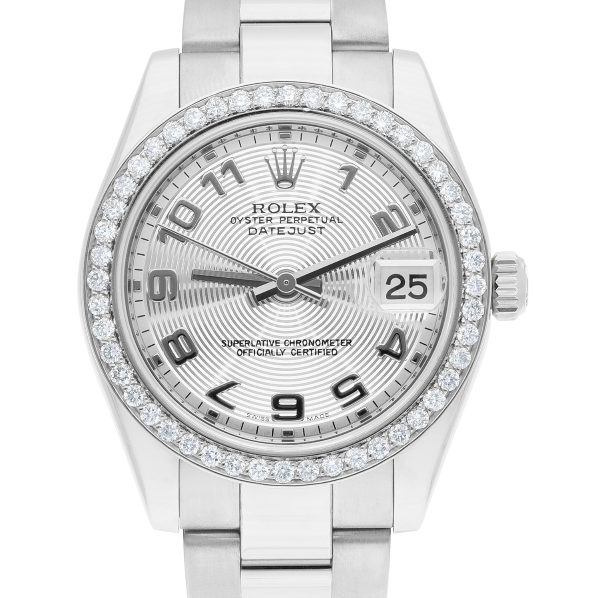Rolex Lady-Datejust 178240 31mm Stainless Steel Diamond Bezel with Silver Dial Watch
