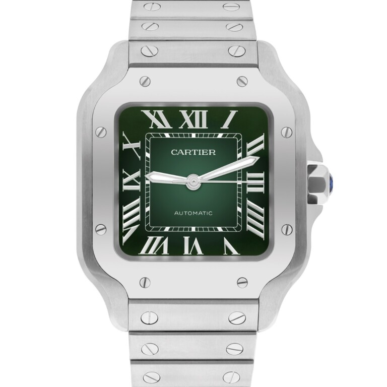 Cartier Santos De Cartier Stainless Stainless Green Dial WSSA0061 Midsize Unworn