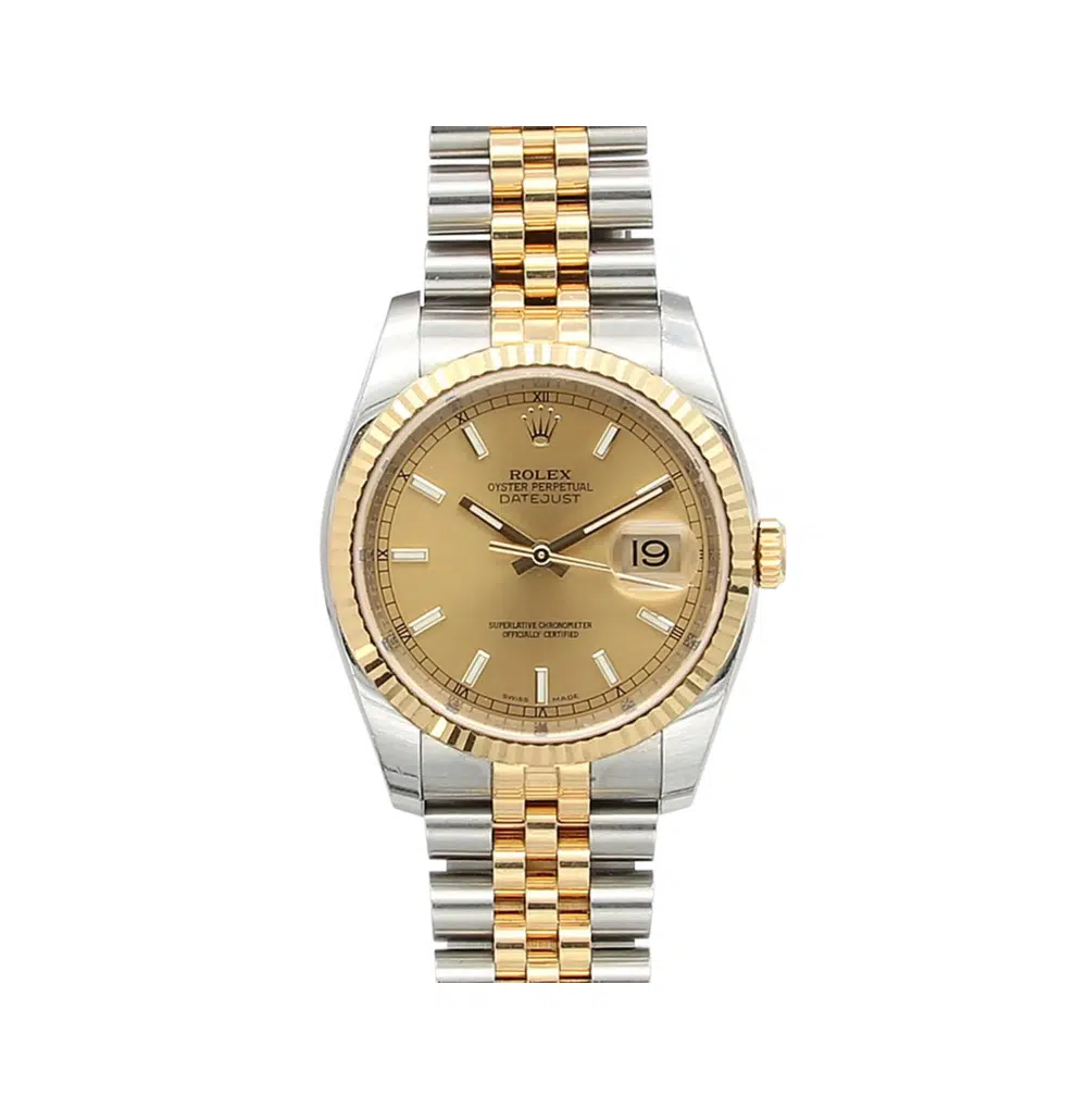 Rolex Datejust Stainless Steel 116233 36mm with Yellow Gold Watch 2012