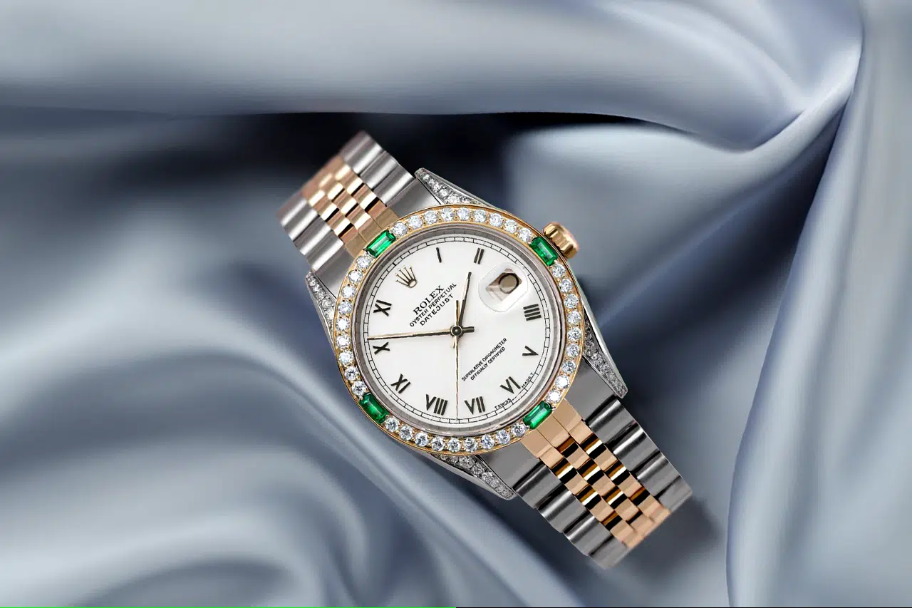 Rolex Datejust 36 White Dial with Roman Numerals Sapphire & Diamond Bezel 16013 – image 5