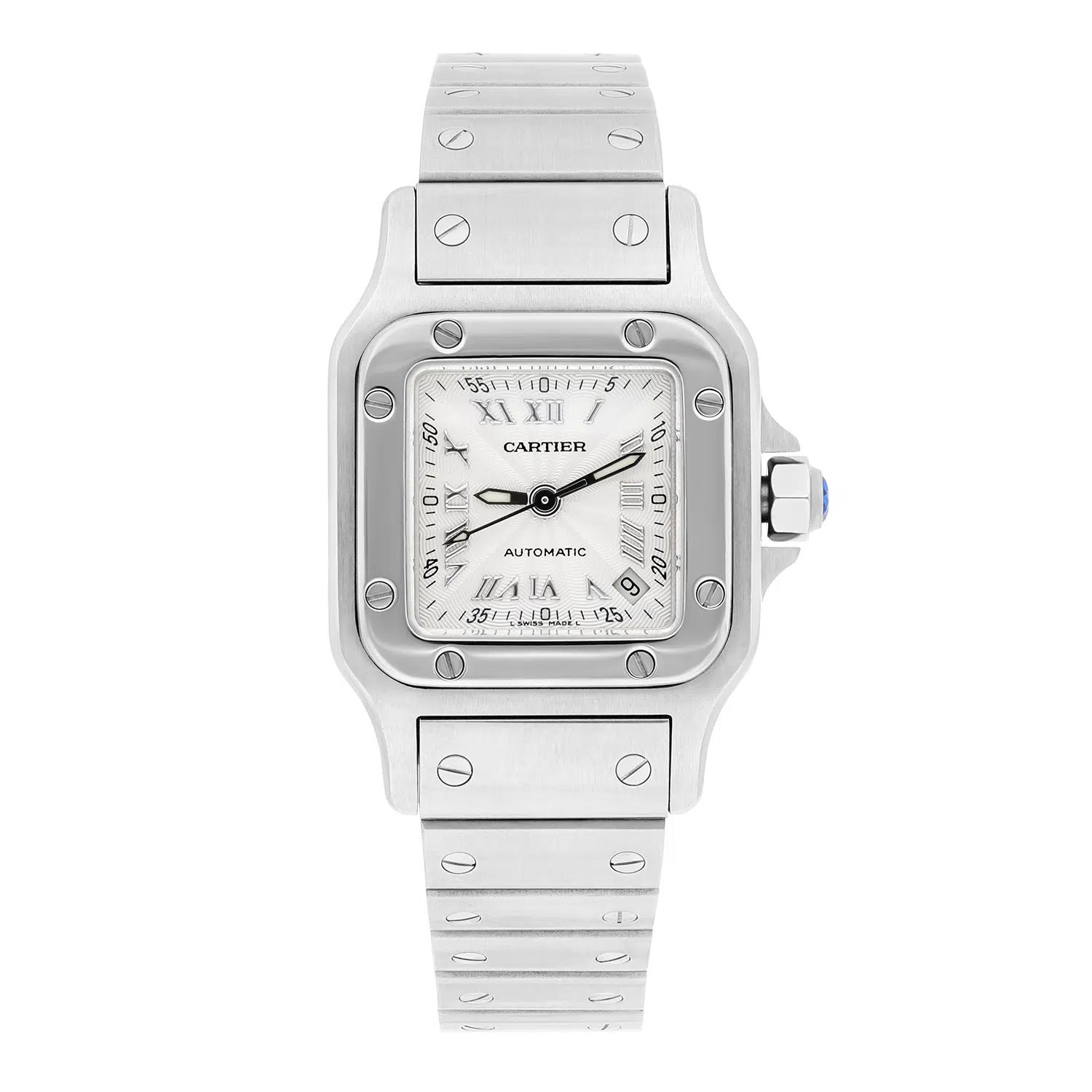 Cartier Santos Galbée Silver Dial Small Steel Ladies Watch W20054D6/2423