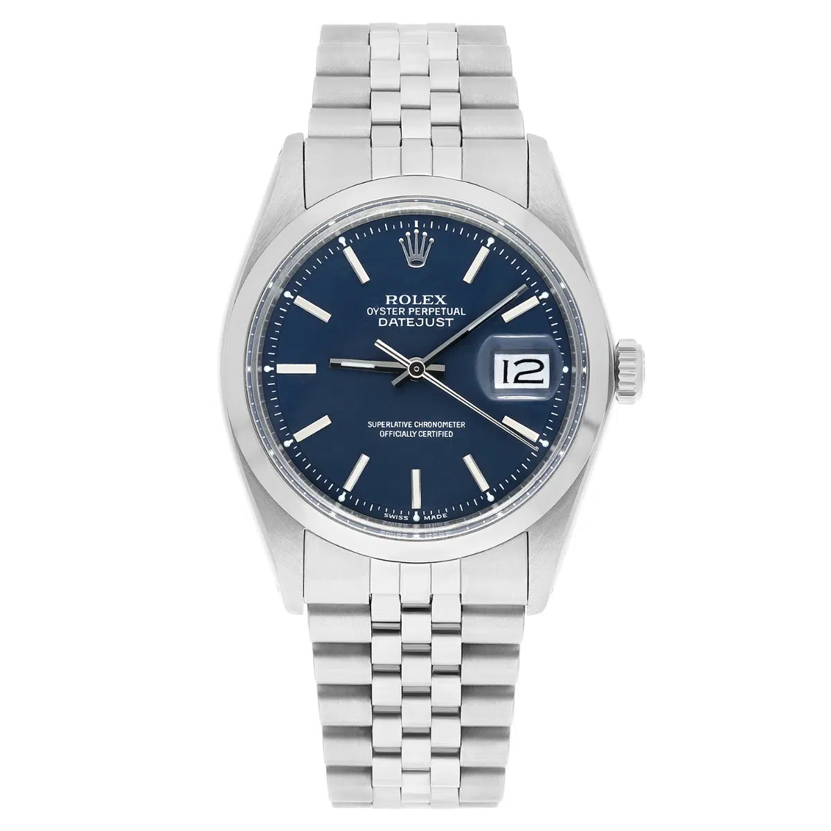 Rolex Datejust 1600 Stainless Steel Oyster Rare Blue Dial Unisex Watch 36mm – image 2