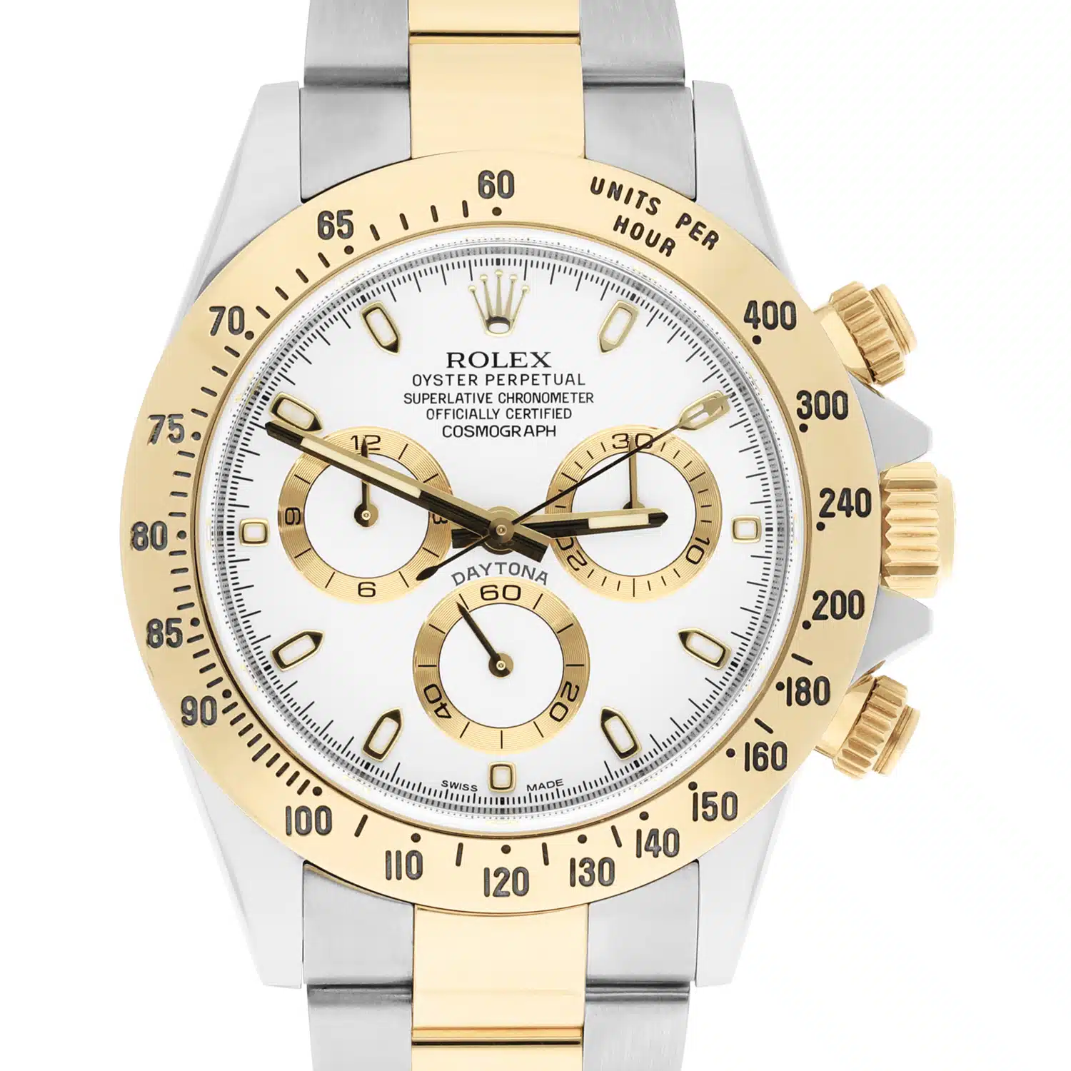Rolex Daytona 116523 Stainless Steel Yellow Gold White Dial Mens Watch – image 2
