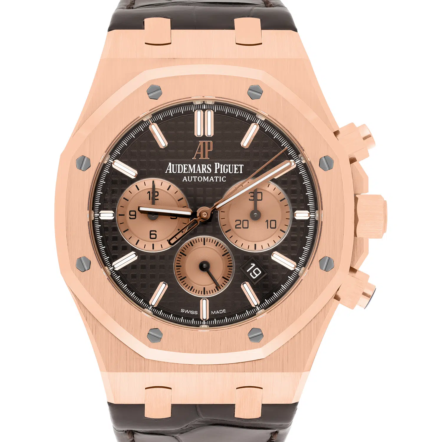 Audemars Piguet Royal Oak Chronograph 26331OR.OO.D821CR.01 Chocolate Dial Brown Leather Rose Gold Watch – image 2