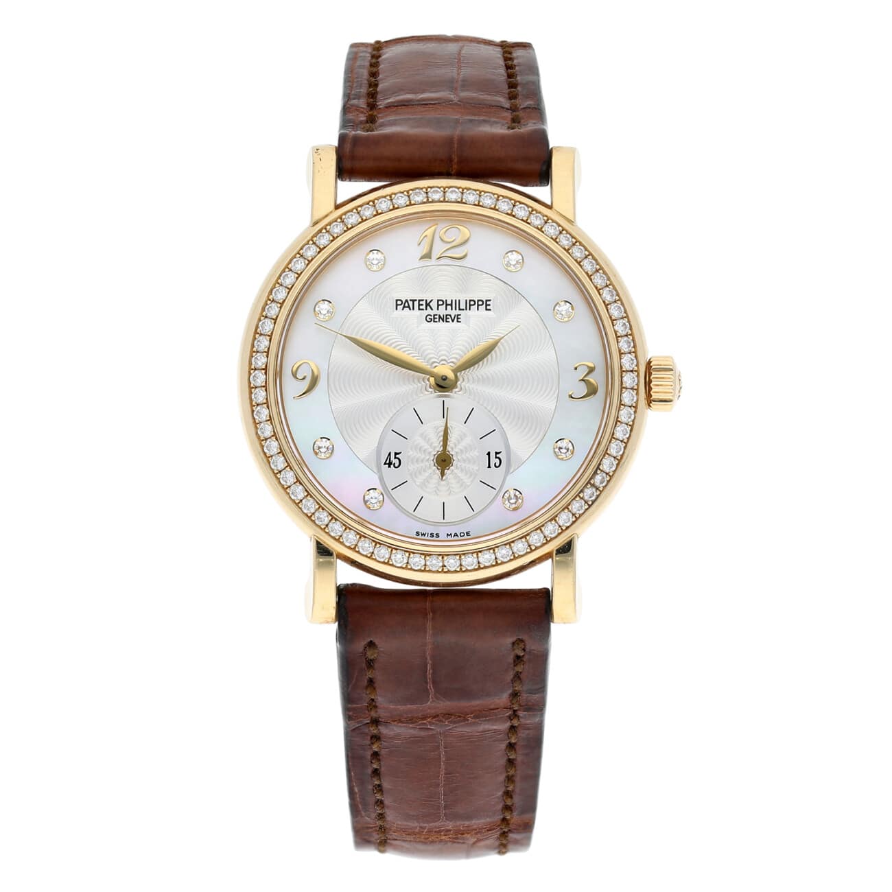 Patek Philippe Calatrava Yellow Gold 4959J-001 Mother Of Pearl Diamond Dial Tiffany