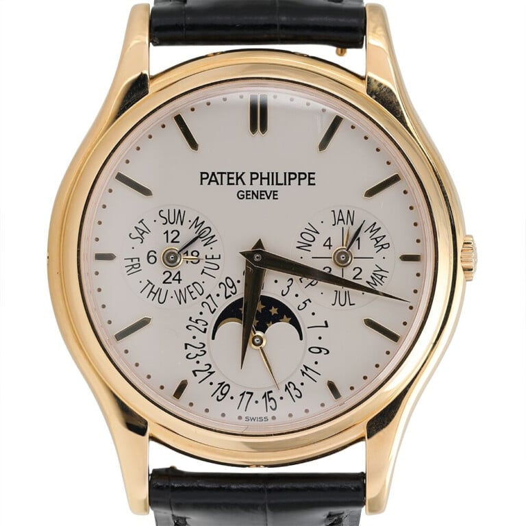 Patek Philippe Perpetual Calendar 5140j-001 Yellow Gold With Black Leather Watch