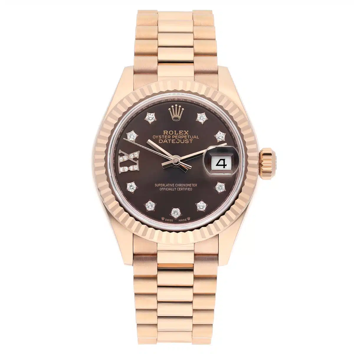 Rolex Lady-Datejust 28mm Everose Gold Women's Watch 279175 Presidential Band – image 2