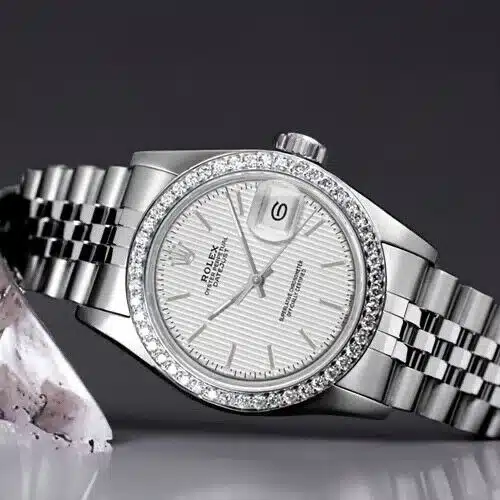 Rolex Datejust 31 Stainless Steel Watch Silver Dial with Diamond Bezel 68274