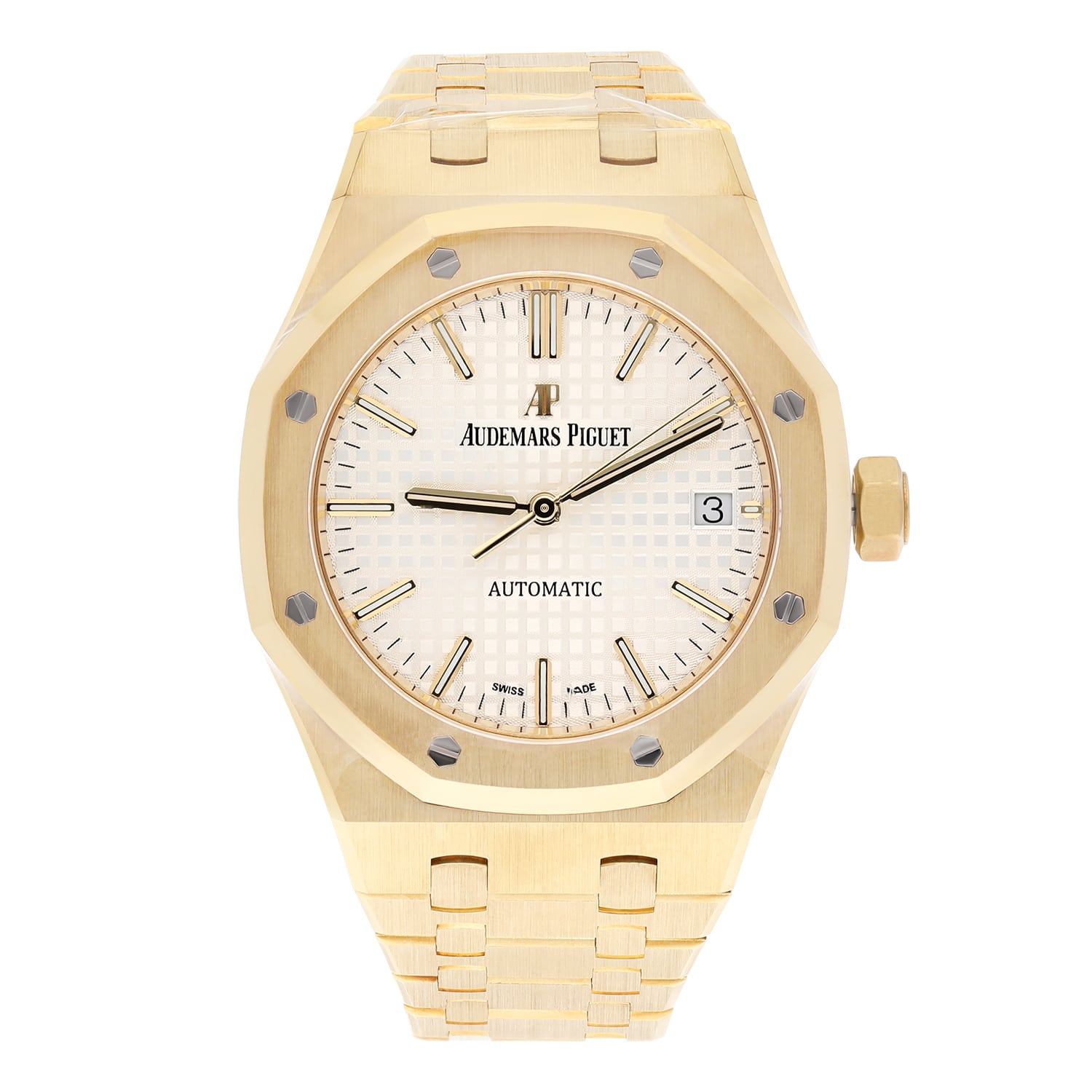 Audemars Piguet Royal Oak Selfwinding 37MM White Index Dial Yellow Gold Watch UNWORN
