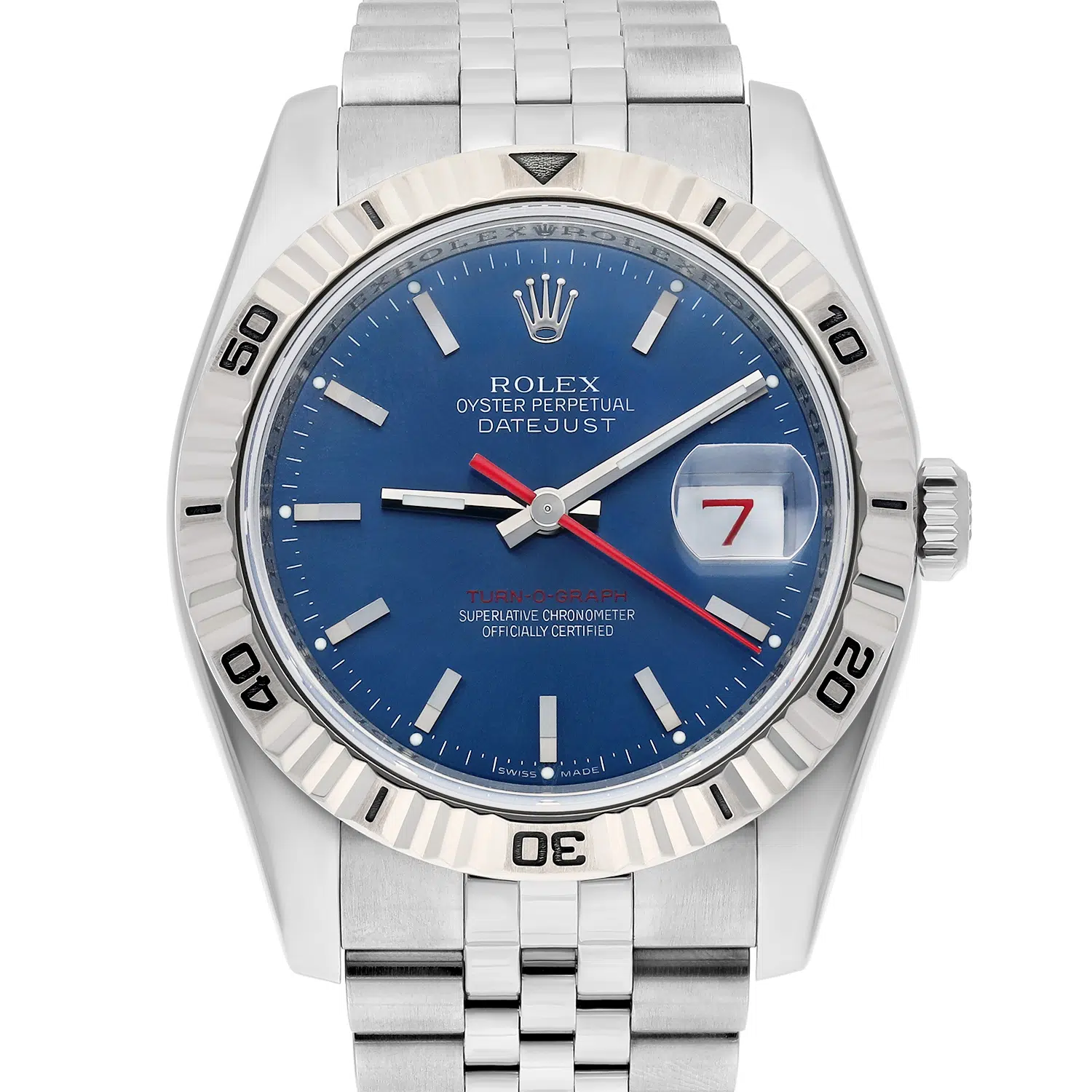 Rolex Datejust Turn-0-Graph 116264 36mm White Gold with Black Dial Watch
